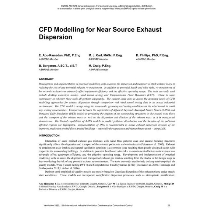 005 -- CFD Modeling for Near Source Exhaust Dispersion