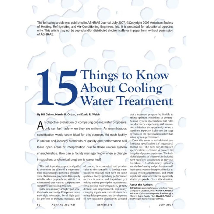 15 Things to Know About Cooling Water Treatment