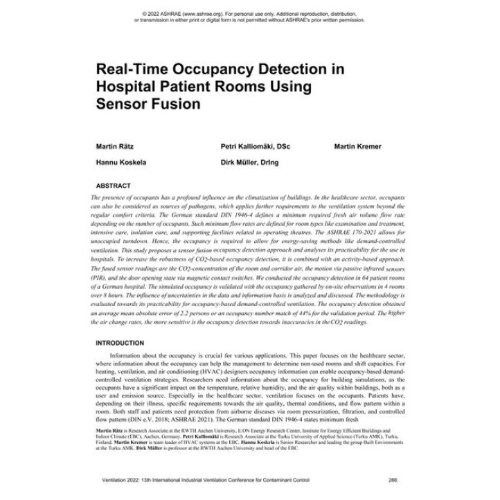 040 -- Real-Time Occupancy Detection in Hospital Patient Rooms Using Sensor Fusion